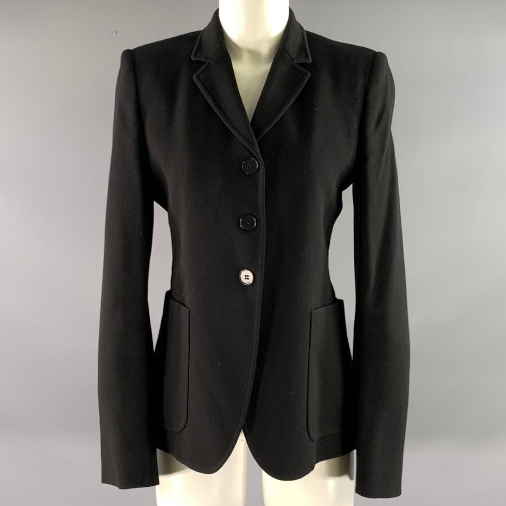 STELLA McCARTNEY Size S Black Wool Blend Notch Lapel Jacket
